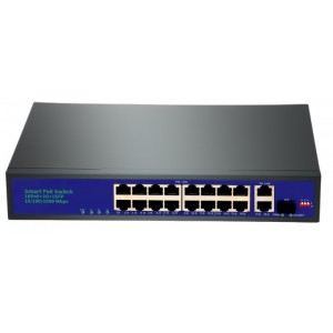 POE-1621GE, сетевой коммутатор, 16+2 порта, + 2 порта SFP